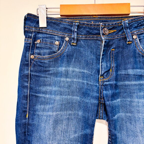 DISH JEANS Trixie Dark Wash Low Rise Slim Straight Jeans | Size 27x32 * - Picture 6 of 12